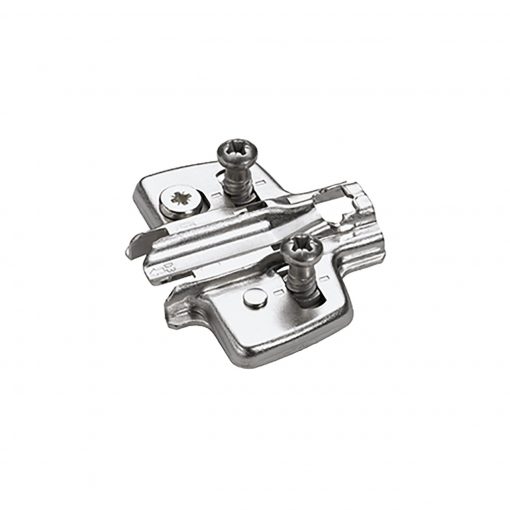 Cross mounting plate with Direct height adjustment, nickel plated, Hole line 37 x 32 mm, with Euro screws (for ø 5 x 12 mm holes), Distance 0.0 mm - 9071665